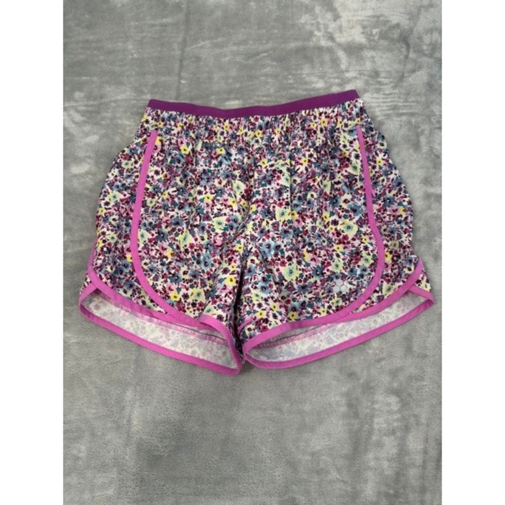 Tek‎ Gear Floral Running Shorts Women's S Purple Pink Dolphin Hem Athletic